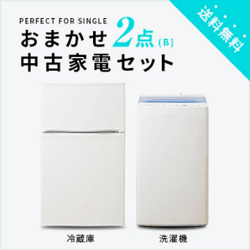 おまかせ2点B(冷蔵庫80～120L/洗濯機)中古家電セット