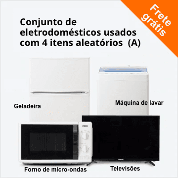 Conjunto de 4 itens A (geladeira 100-150L/máquina de lavar/TV/micro-ondas) de eletrodomésticos usados - à escolha