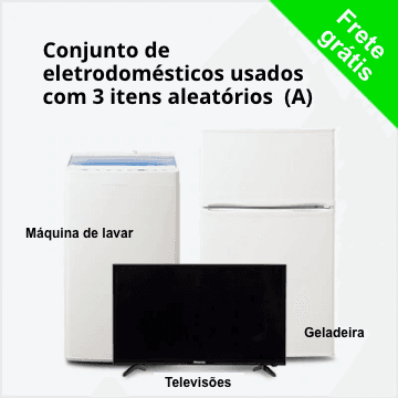Conjunto de 3 itens A (geladeira 100-150L/máquina de lavar/TV) de eletrodomésticos usados - à escolha