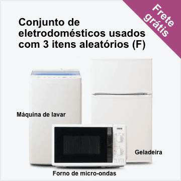 Conjunto de 3 itens F (geladeira 80-120L/máquina de lavar/micro-ondas) de eletrodomésticos usados - à escolha