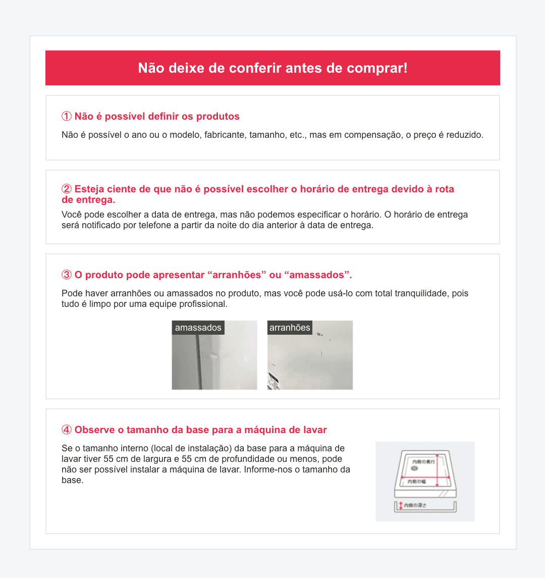 Observações importantes