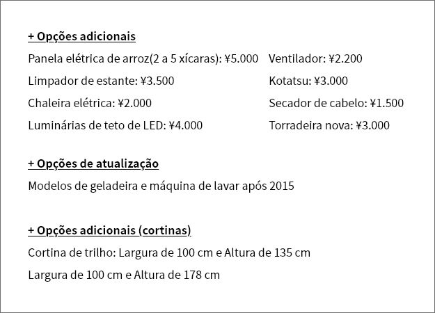 Opções