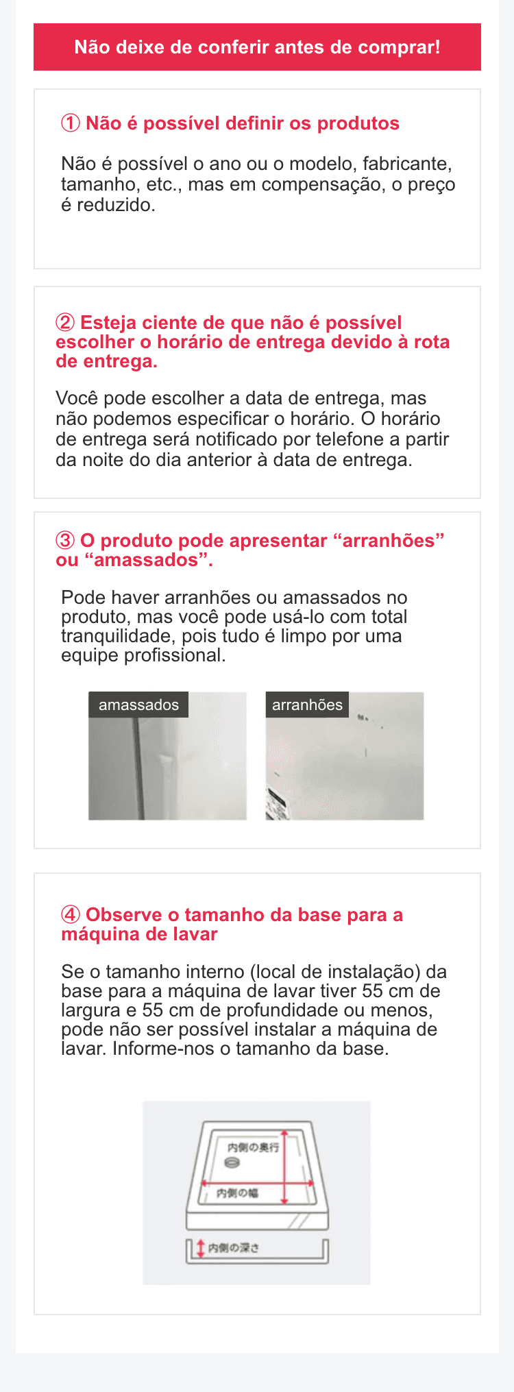 Observações importantes